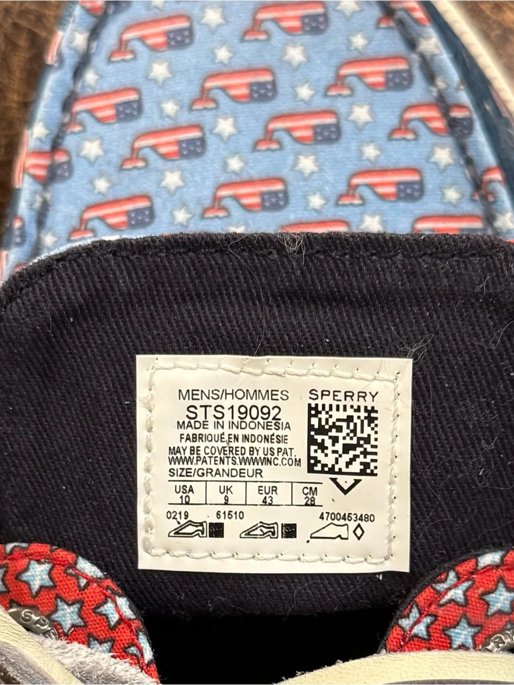 NWOT Sperry x Vineyard Vines Men’s Star & Flag Pattern Boat Shoes Size 10